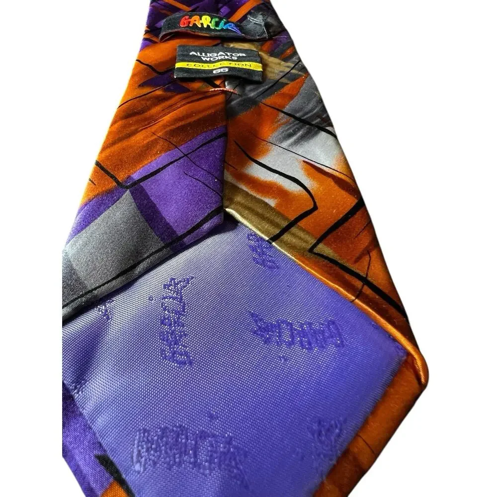 J. GARCIA Men's 100%‎ Silk Tie ~ Orange ~ Alligator Works ~ Collection #66